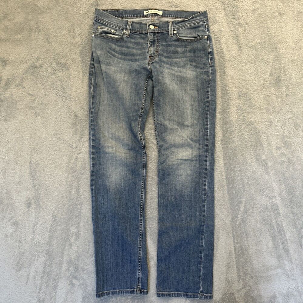 Levis 524 Jeans Womens 11M 30x32 Blue Too Superlow Slim Straight Leg Low Rise